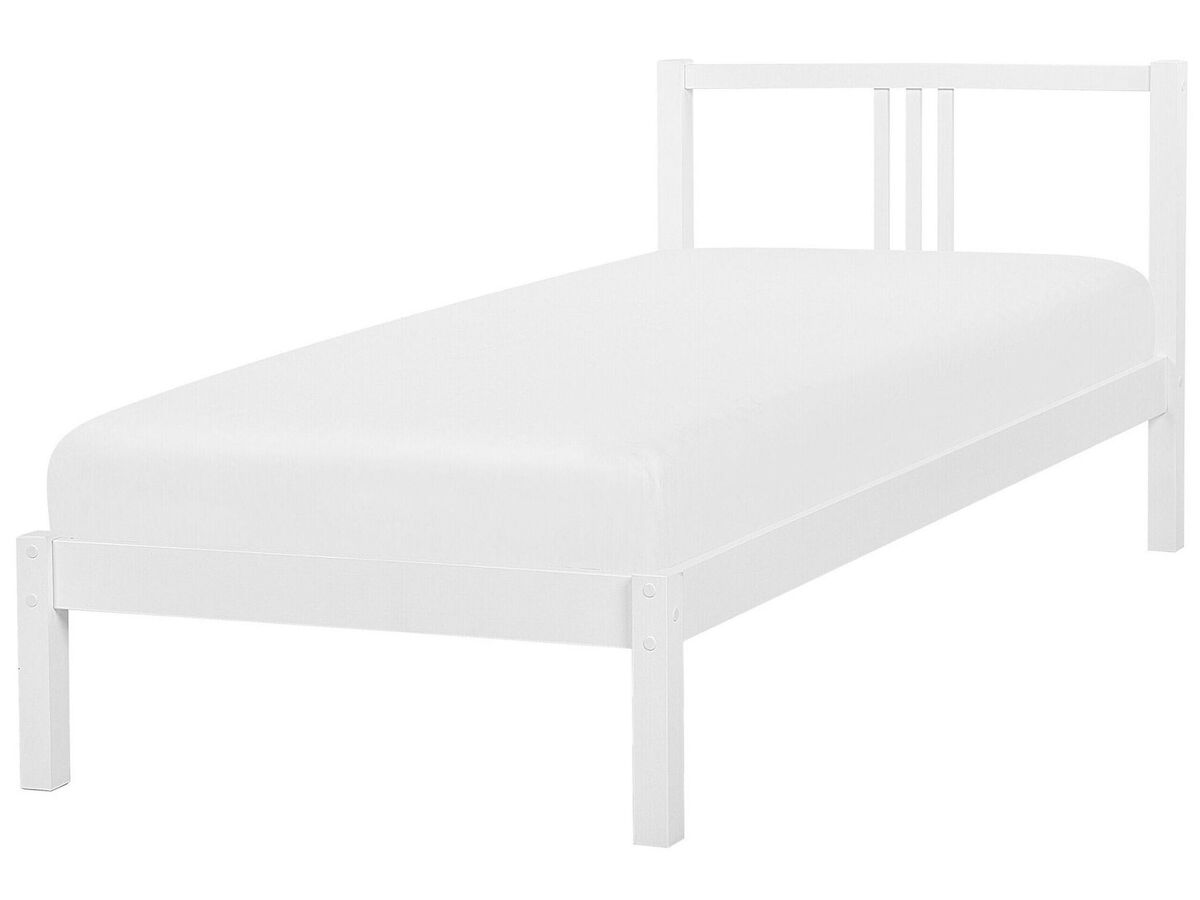 Beliani Cama Madera de pino VANNES 97x209 Blanco