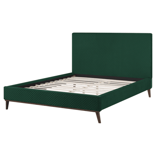 Cama Veludo BAYONNE 160 x 200 cm Verde escuro