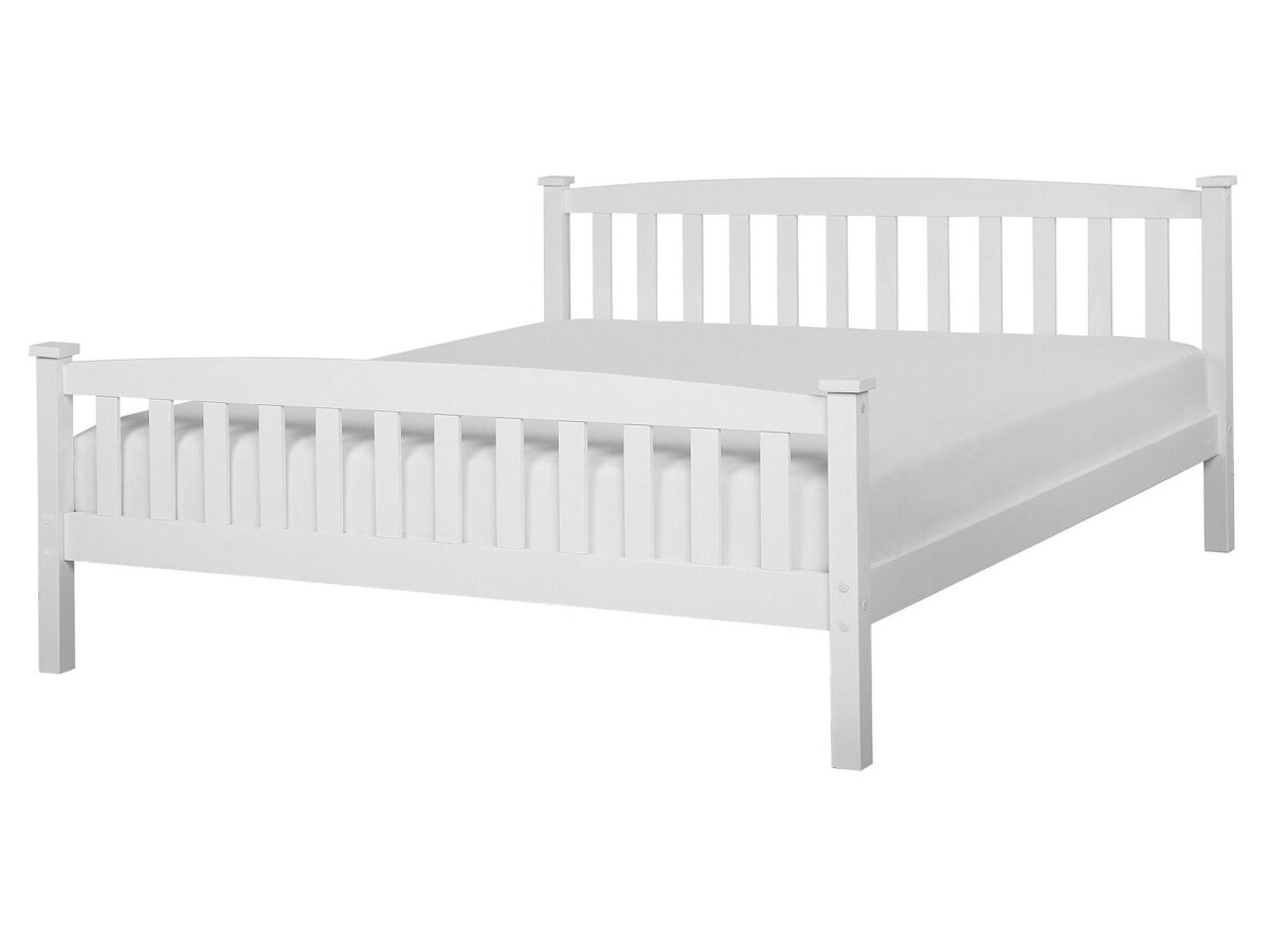 Beliani Cama Madera de pino GIVERNY 169x208 Blanco