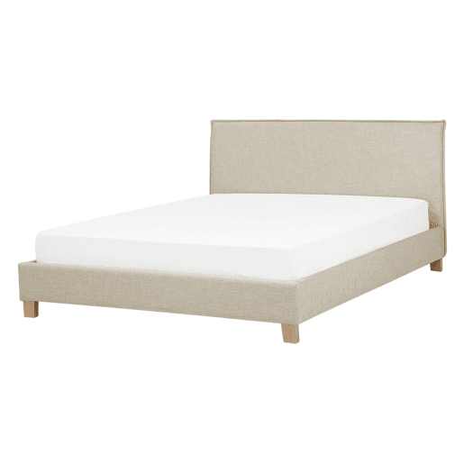 Cama Tecido SENNEZ 140 x 200 cm Creme