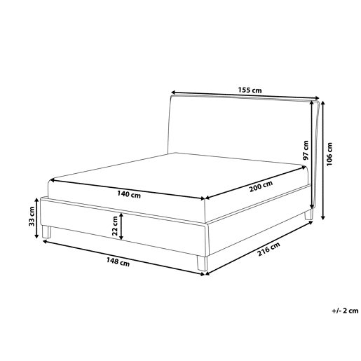 Cama Tecido SENNEZ 140 x 200 cm Creme
