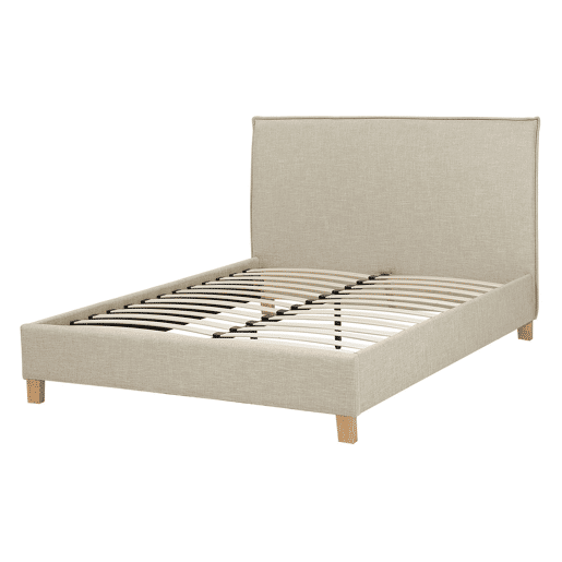 Cama Tecido SENNEZ 140 x 200 cm Creme