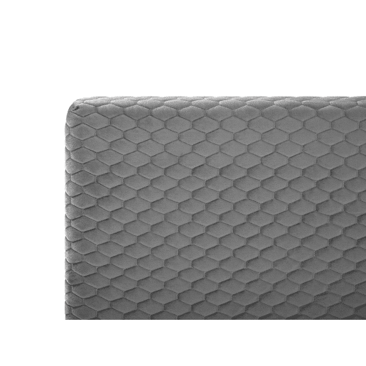 Cama Veludo BAYONNE 180 x 200 cm Cinzento claro