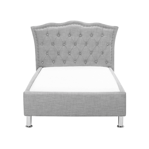 Cama Tecido METZ 90 x 200 cm Cinzento claro