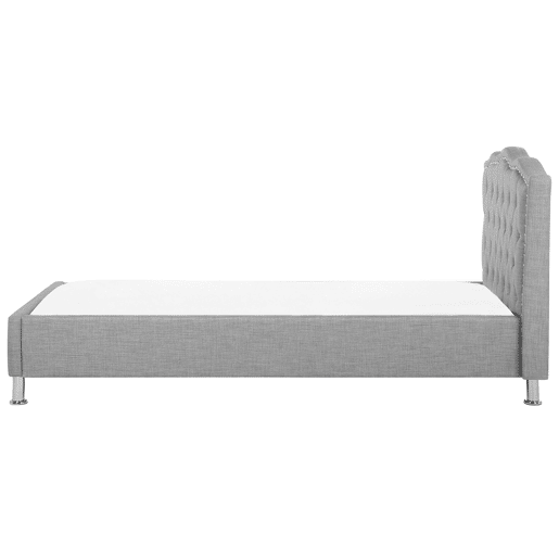 Cama Tecido METZ 90 x 200 cm Cinzento claro