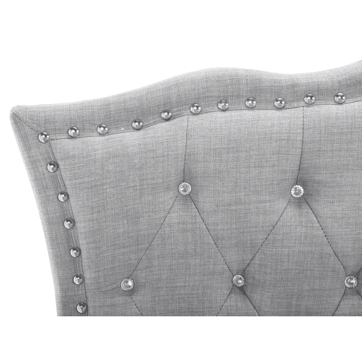 Cama Tecido METZ 90 x 200 cm Cinzento claro