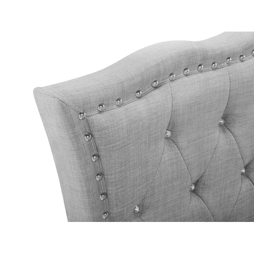 Cama Tecido METZ 90 x 200 cm Cinzento claro