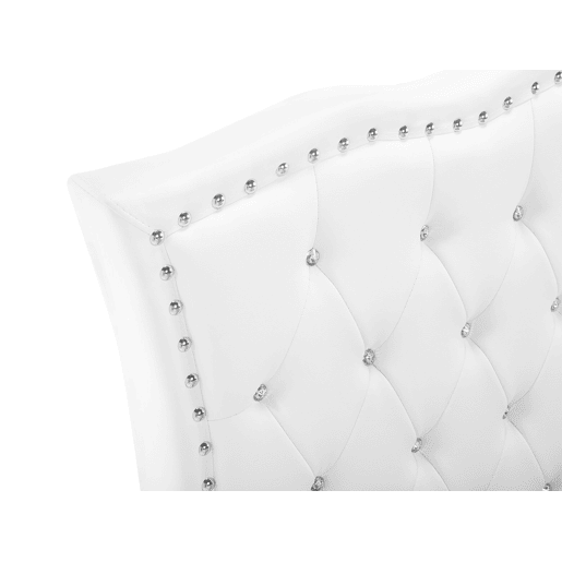 Cama baú Pele sintética METZ 90 x 200 cm Branco