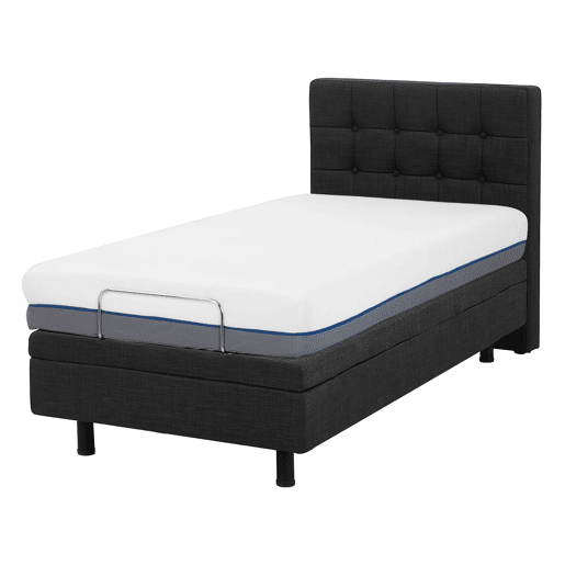 Cama ajustável Tecido DUKE 80 x 200 cm Cinzento escuro