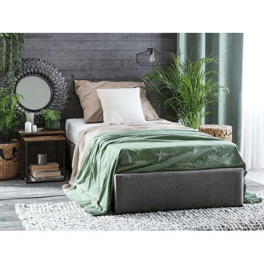 Cama baú sem cabeceira Tecido DINAN 90 x 200 cm Cinzento escuro