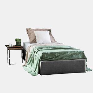 Cama baú sem cabeceira Tecido DINAN 90 x 200 cm Cinzento escuro