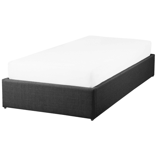 Cama baú sem cabeceira Tecido DINAN 90 x 200 cm Cinzento escuro