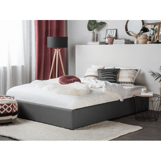 Cama baú sem cabeceira Tecido DINAN 180 x 200 cm Cinzento escuro