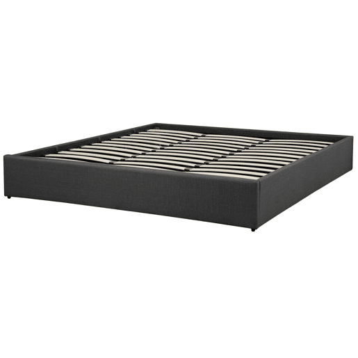 Cama baú sem cabeceira Tecido DINAN 180 x 200 cm Cinzento escuro