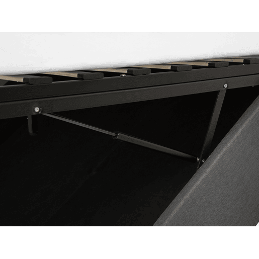 Cama baú sem cabeceira Tecido DINAN 180 x 200 cm Cinzento escuro
