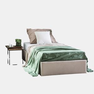 Cama baú sem cabeceira Tecido DINAN 90 x 200 cm Castanho claro