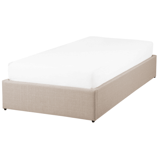 Cama baú sem cabeceira Tecido DINAN 90 x 200 cm Castanho claro