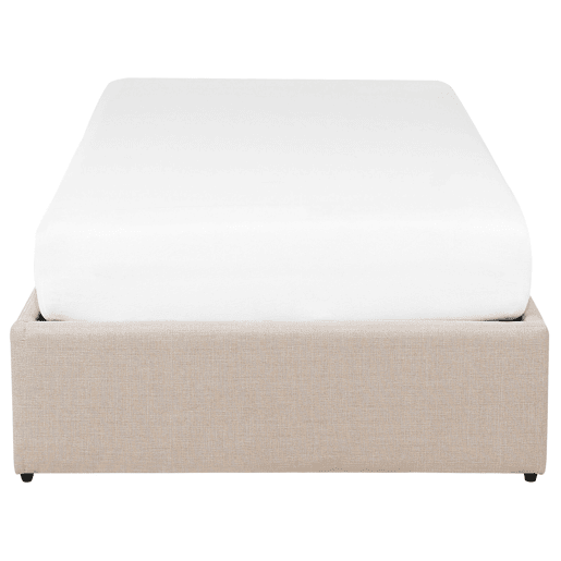 Cama baú sem cabeceira Tecido DINAN 90 x 200 cm Castanho claro