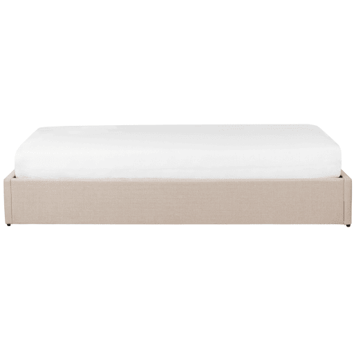 Cama baú sem cabeceira Tecido DINAN 90 x 200 cm Castanho claro