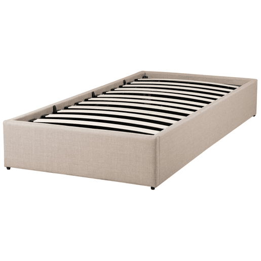 Cama baú sem cabeceira Tecido DINAN 90 x 200 cm Castanho claro