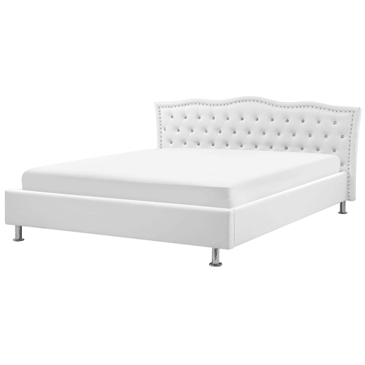 Cama Pele sintética METZ 180 x 200 cm Branco