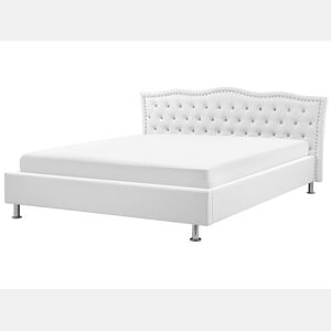 Cama Pele sintética METZ 180 x 200 cm Branco
