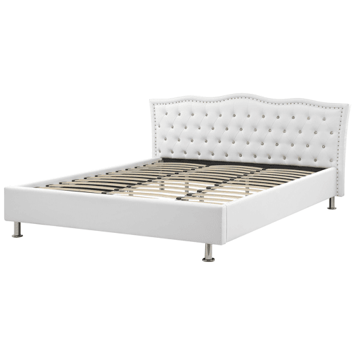 Cama Pele sintética METZ 180 x 200 cm Branco