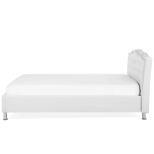 Cama baú Pele sintética METZ 140 x 200 cm Branco