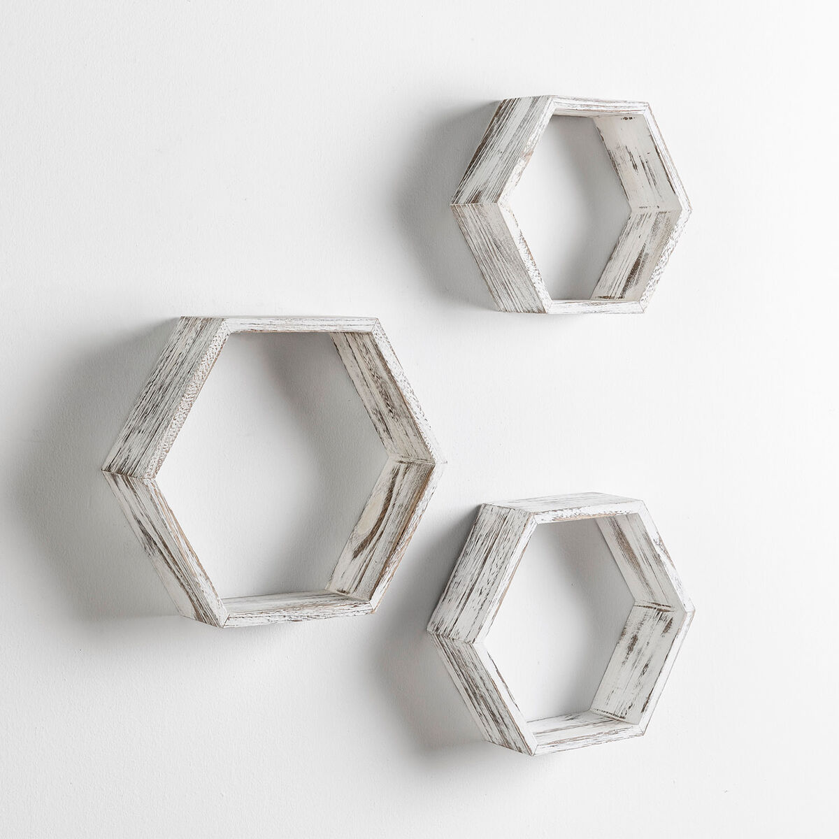 Set de 3 estantes de pared Nuno hexagonales