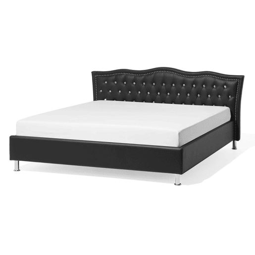 Cama Pele sintética METZ 140 x 200 cm Preto