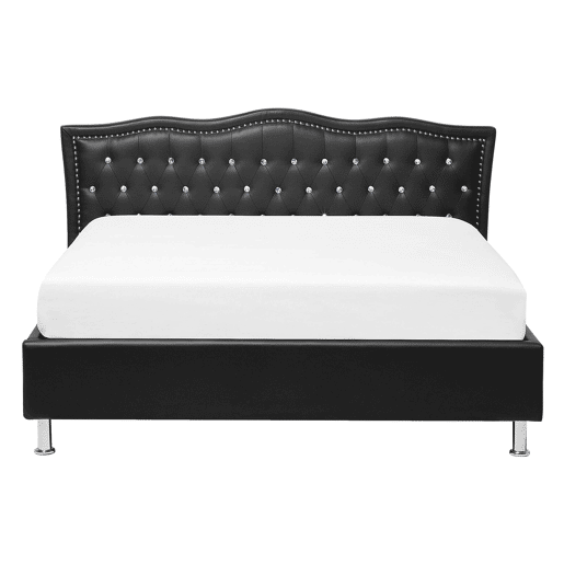 Cama Pele sintética METZ 140 x 200 cm Preto