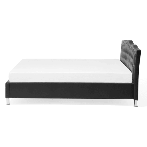 Cama Pele sintética METZ 140 x 200 cm Preto