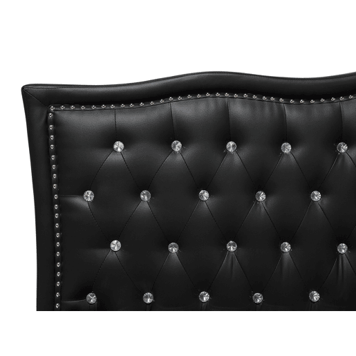 Cama Pele sintética METZ 140 x 200 cm Preto