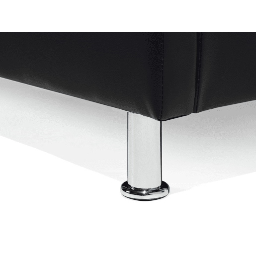 Cama Pele sintética METZ 140 x 200 cm Preto
