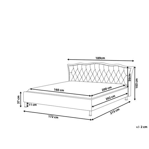 Cama Pele sintética METZ 160 x 200 cm Branco
