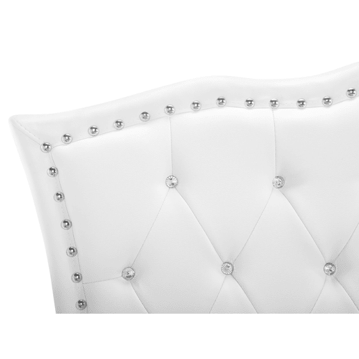 Cama Pele sintética METZ 160 x 200 cm Branco