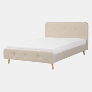 Cama Tecido RENNES 140 x 200 cm Creme claro