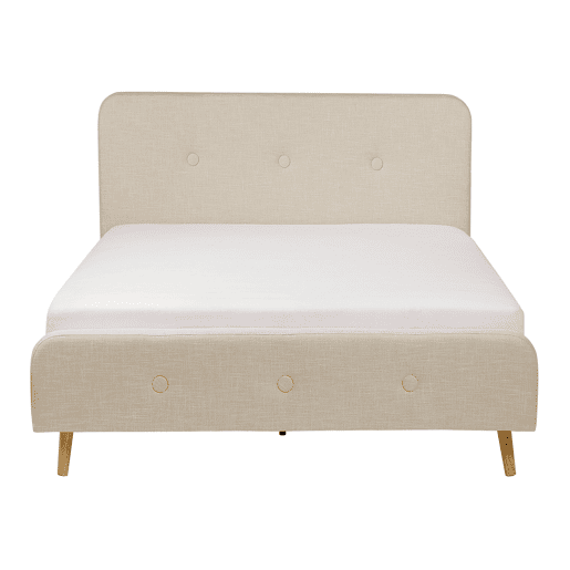 Cama Tecido RENNES 140 x 200 cm Creme claro