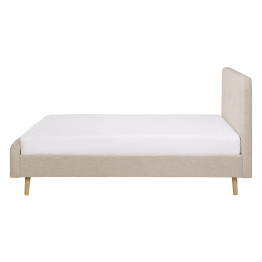 Cama Tecido RENNES 140 x 200 cm Creme claro