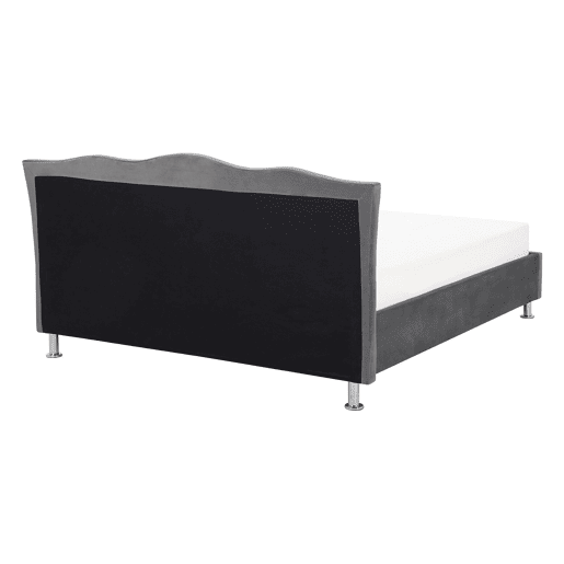 Cama baú Veludo METZ 140 x 200 cm Cinzento escuro