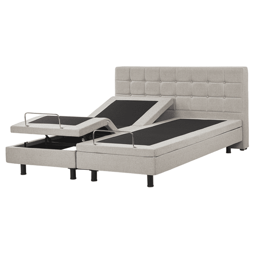 Cama ajustável Tecido DUKE 160 x 200 cm Creme