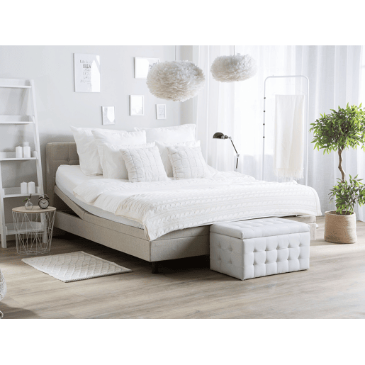 Cama ajustável Tecido DUKE 160 x 200 cm Creme