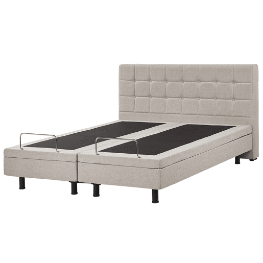 Cama ajustável Tecido DUKE 160 x 200 cm Creme
