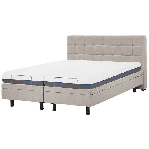 Cama ajustável Tecido DUKE 160 x 200 cm Creme