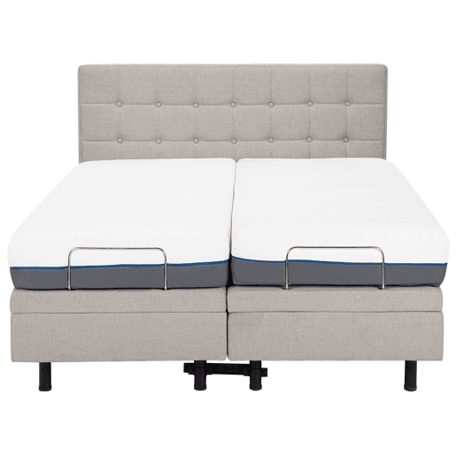 Cama ajustável Tecido DUKE 160 x 200 cm Creme