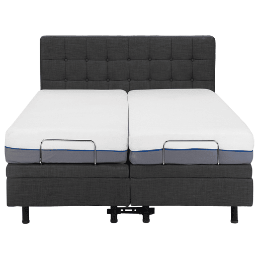 Cama ajustável Tecido DUKE 160 x 200 cm Cinzento escuro