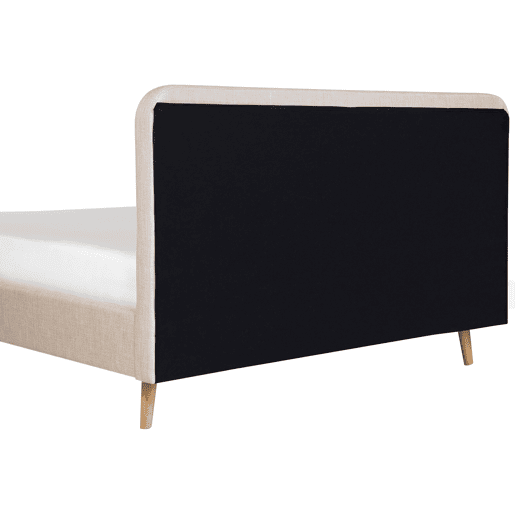 Cama Linho sintético RENNES 180 x 200 cm Creme claro