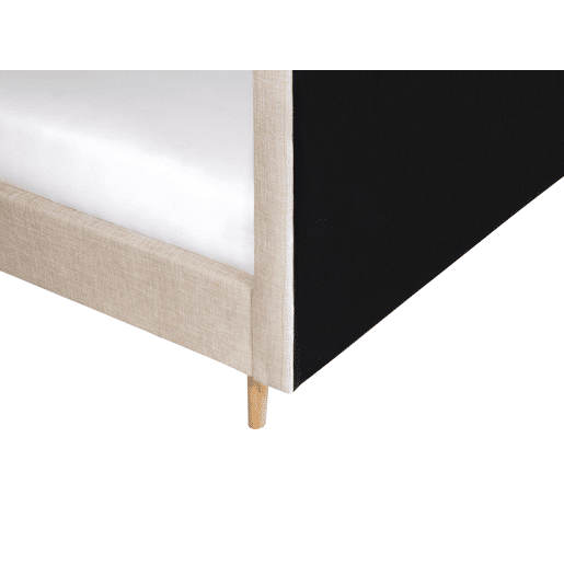 Cama Linho sintético RENNES 180 x 200 cm Creme claro