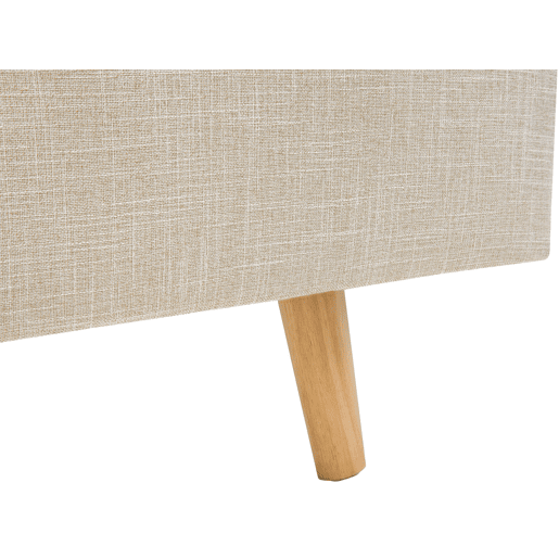Cama Linho sintético RENNES 180 x 200 cm Creme claro