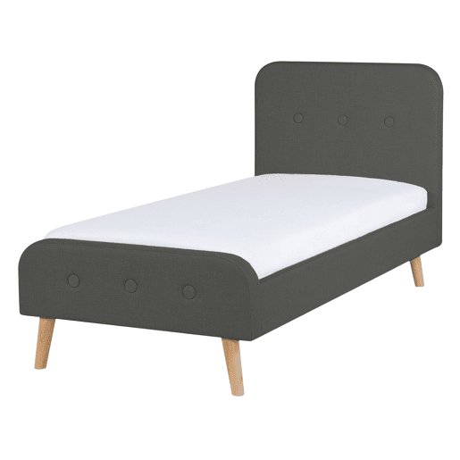 Cama Tecido RENNES 90 x 200 cm Cinzento escuro